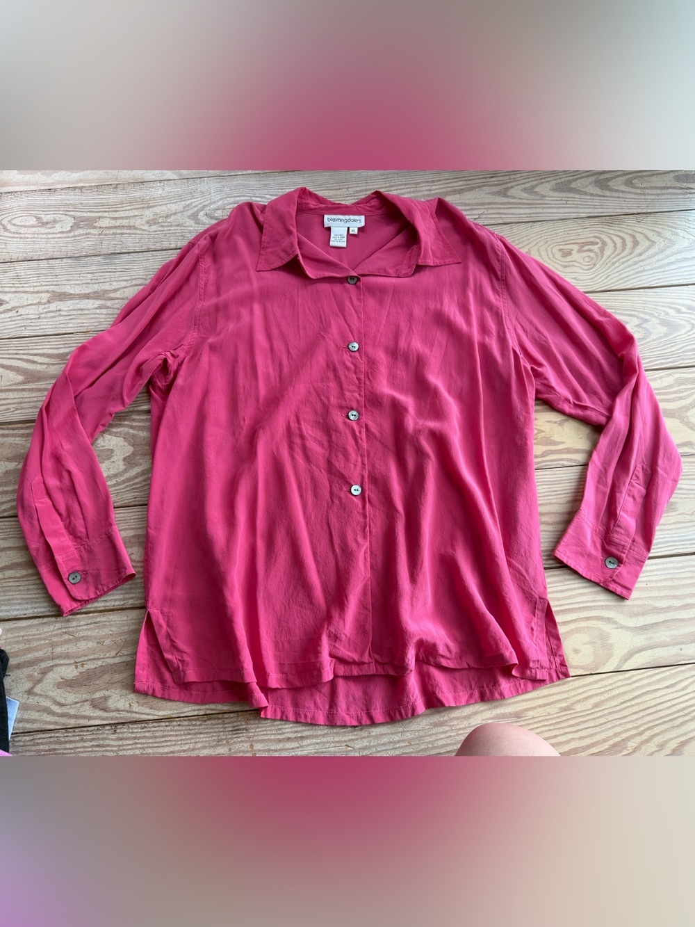 Bloomingdale's 100% Silk Button Down Shirt XL